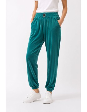 Damskie spodnie welurowe ze ściągaczami  S–3XL PW-0227-5 hurt