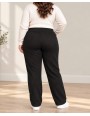 Spodnie damskie zimowe ocieplane futerkiem plus size KHG014+1