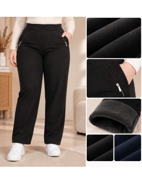 Spodnie damskie ocieplane polarem zimowe plus size KH001+1