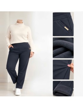 Spodnie damskie ocieplane polarem zimowe plus size KH021+1