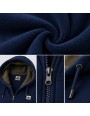 Ocieplana kurtka polarowa męska z kapturem i futerkiem KBZ553  M–3XL