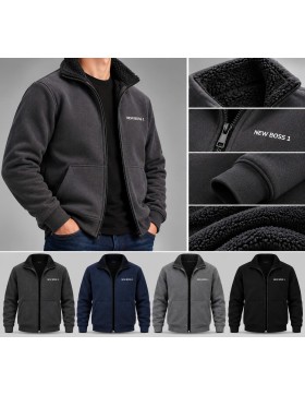 Bluza Męska Ocieplana z Futerkiem na Zamek KBZ116