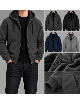 Bluza Męska Ocieplana z Kapturem i Futerkiem na Zamek KBZ101