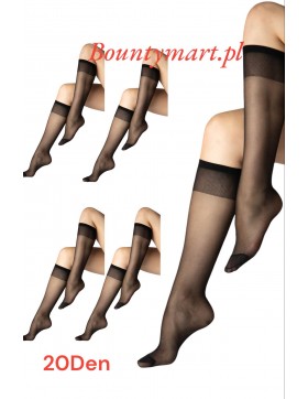 SKARPETY DAMSKIE PODKOLENÓWKI CZARNY KOLOR