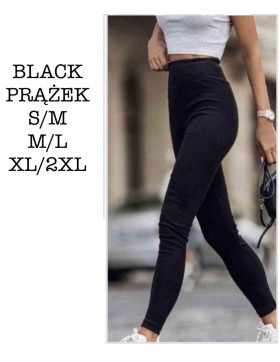 LEGINSY DAMSKIE PRĄZKOWANE CZARNY PW0331
