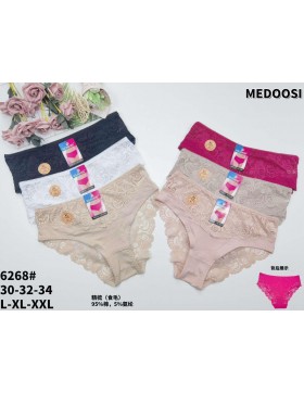 Majtki damskie bawełniane z koronką MEDOOSI L-2XL no. 6268