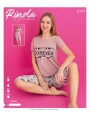 Piżama damska z krótki rękawami i 3/4 spodniami M-2XL 3717