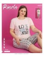 Piżama damska z krótki rękawami i 3/4 spodniami XL-4XL 4085