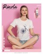 Piżama damska z krótkim rękawem i 3/4 spodniami M-2XL 4503