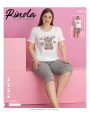 Piżama damska z krótkim rękawem i 3/4 spodniami XL-4XL 4560
