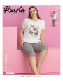 Piżama damska z krótkim rękawem i 3/4 spodniami XL-4XL 4552