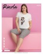 Piżama damska z krótkim rękawem i 3/4 spodniami XL-4XL 4516