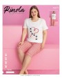 Piżama damska z krótkim rękawem i 3/4 spodniami XL-4XL 4511
