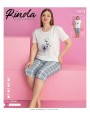 Piżama damska z krótkim rękawem i 3/4 spodniami XL-4XL 4512