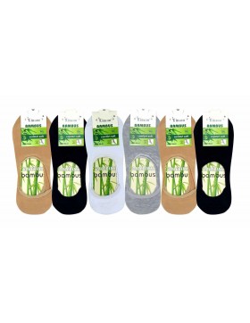 Skarpety Balerinki Damskie DOADIDAS BAMBUSOWE z siliconem  no: SK-90mix