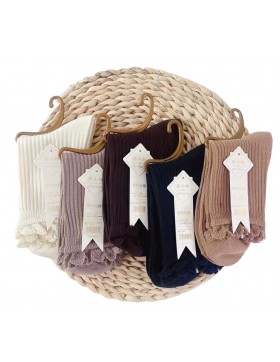 Skarpety Damskie Bawełniane Z KORONKĄ 024- 6160