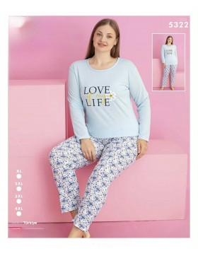 Piżama Rinda Bawełna z długimi spodniami i rękawami Damskie od XL-4XL 5322