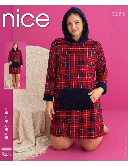 Tunika Polorowa z Kapturem i Kieszonka od XL-4XL 3269