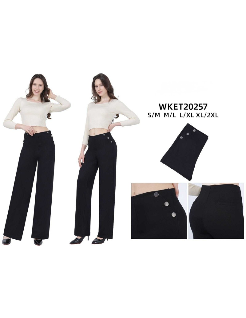 Spodnie damskie eleganckie z guzikami S-2XL model WKET20257