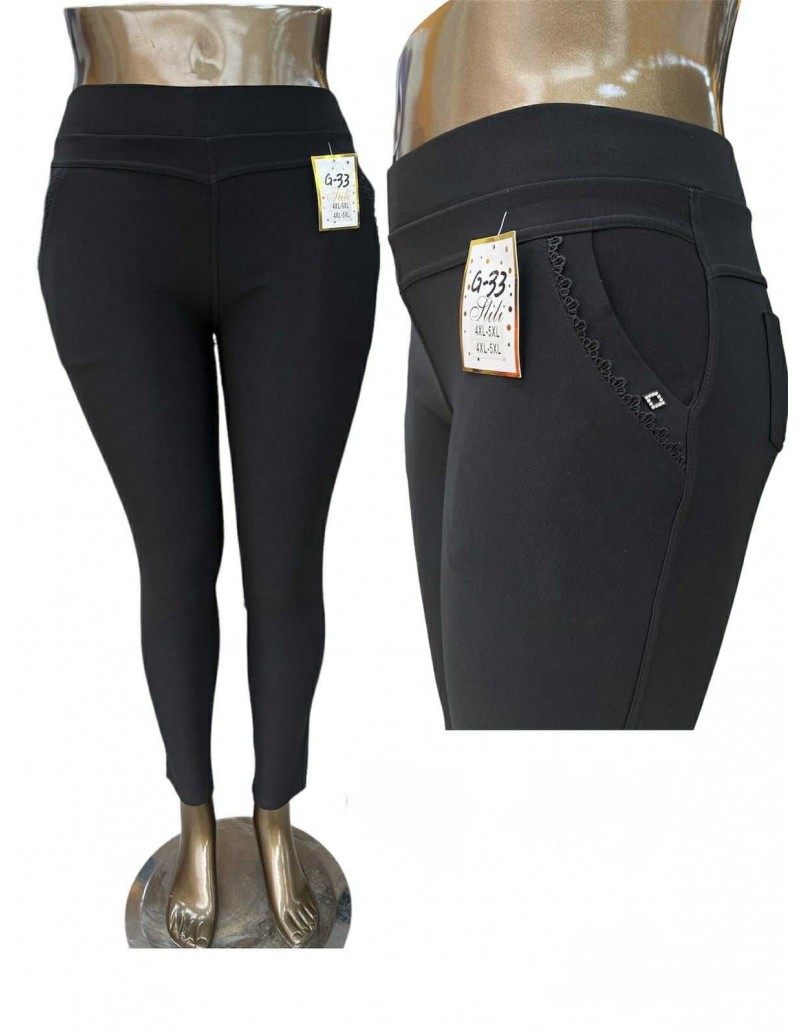 Spodnie Damskie Eleganckie Plus Size – Wysoki Stan XL–6XL N0: G-33