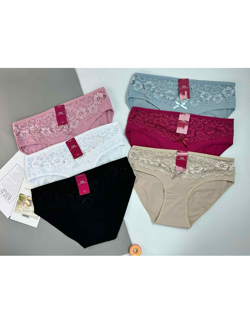 Majtki damskie bawełnianez koronką XL-3XL MCT02