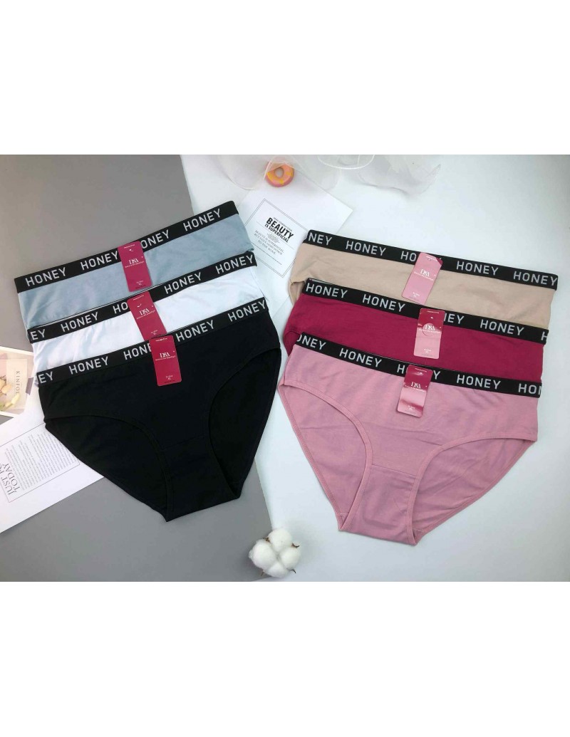 Majtki damskie bawełniane z gumką HONEY XL-3XL MCT06