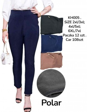 Spodnie Eleganskie Damskie Ocieplane z polarem KH005