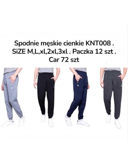 Spodnie Męskie Dresowe Ze Ściągaczami M-3XL KNT08