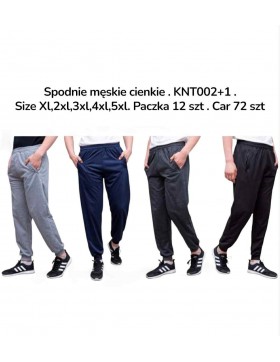 Spodnie Dresowe Męskie Ze Ściągaczami Duży Rozmiar KNT002+1