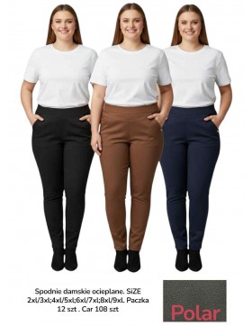 Spodnie Eleganskie Damskie Ocieplane z polarem Duży Rozmiar KH005+1