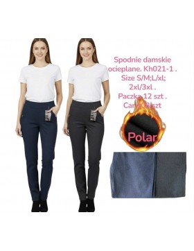 Spodnie Damskie Ocieplane z polarem M -2XL  KH021-1
