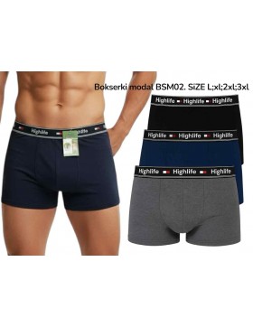 Bokserki Męskie Modal Dobry Materiał L-3XL BSM02