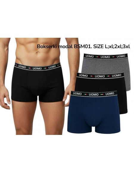 Bokserki Męskie Modal Dobry Materiał L-3XL BSM01