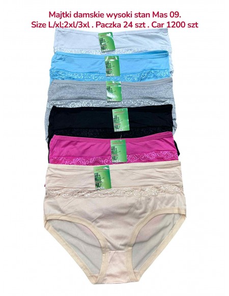 Majtki Damskie Wysoki Stan L-2XL