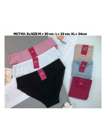 Majtki damskie bawełniane z koronką MCT101