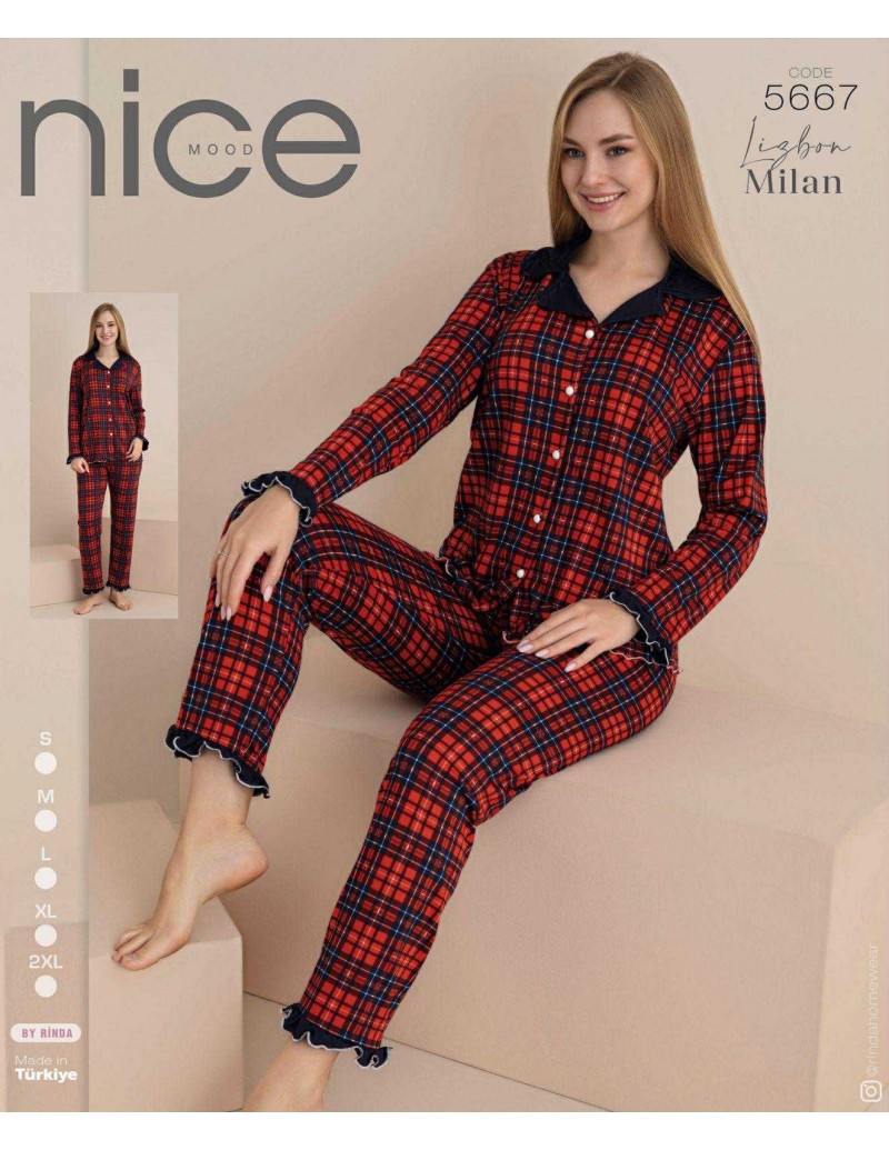 Piżama Bawełniana Damskie Nice od S-2XL 5667