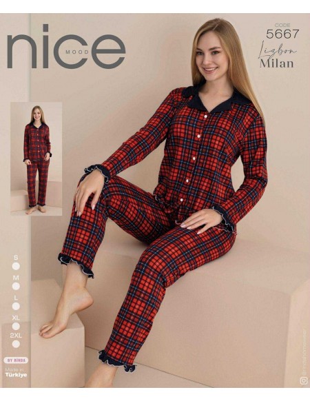 Piżama Bawełniana Damskie Nice od S-2XL 5667