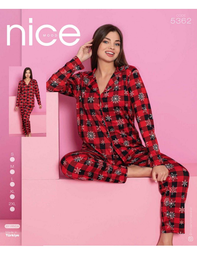 Piżama Bawełniana Damskie Nice od S-2XL 5362