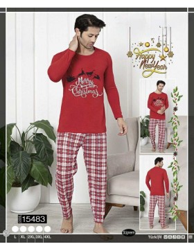 Piżama Bawełniana Męskie X-Mas od L-4XL 15483
