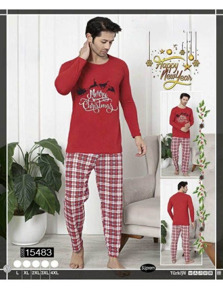 Piżama Bawełniana Męskie X-Mas od L-4XL 15483