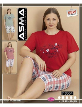 Piżama Asma Bawełna Damskie 3/4 krótkie rękaw  od L-4XL 16554
