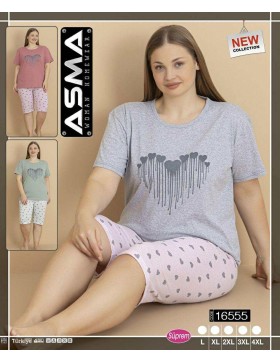 Piżama Asma Bawełna Damskie 3/4 krótkie rękaw  od L-4XL 16555