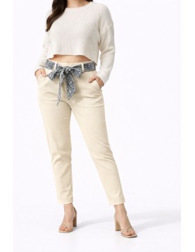 Spodnie Damskie Streczowe Plus Size z Paskiem  L–7XL KC009