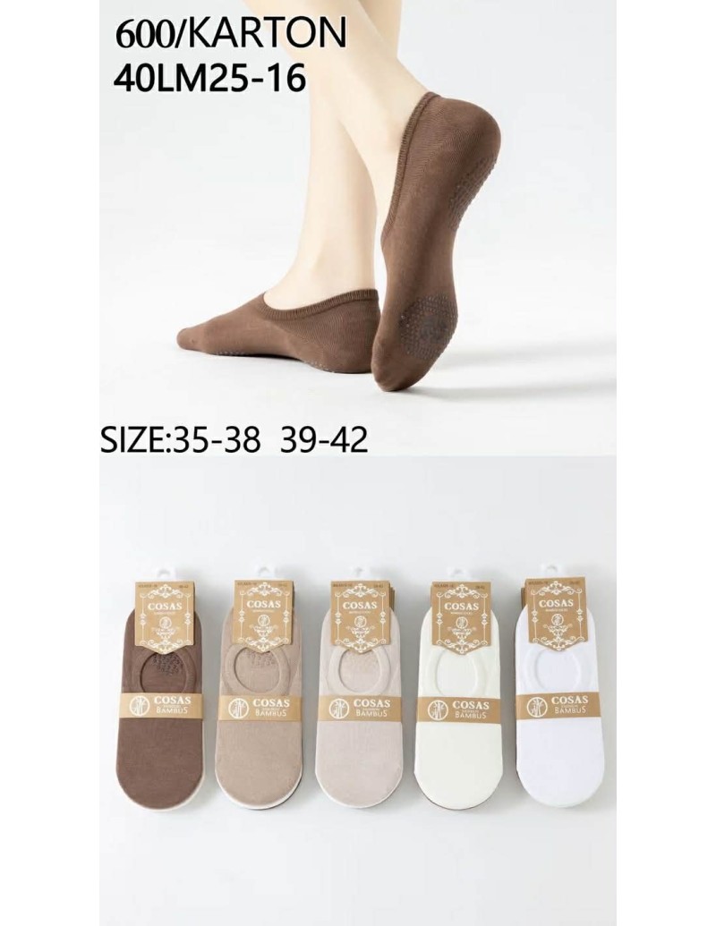 Skarpetki Stopki Damskie Bambusowe Antypoślizgowe 35-42 40LM25-16
