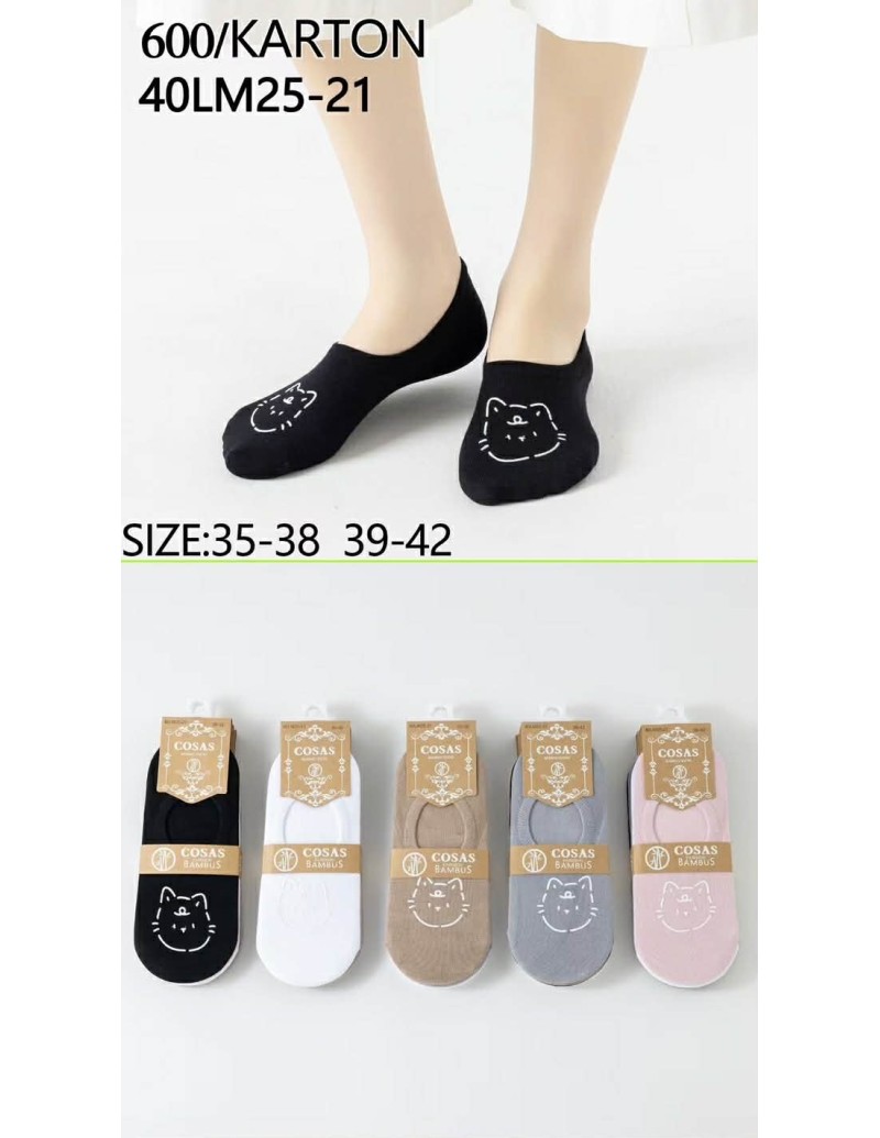 Skarpetki Stopki Damskie Bambusowe Antypoślizgowe 35-42 40LM25-21