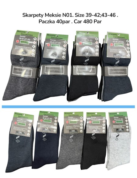 Skarpety Męskie Garnitury Natural kolorowe N01