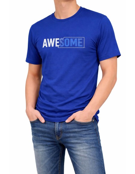 Koszulki męskie hurt – T-shirt AWESOME bawełniany z Turcji M-2XL