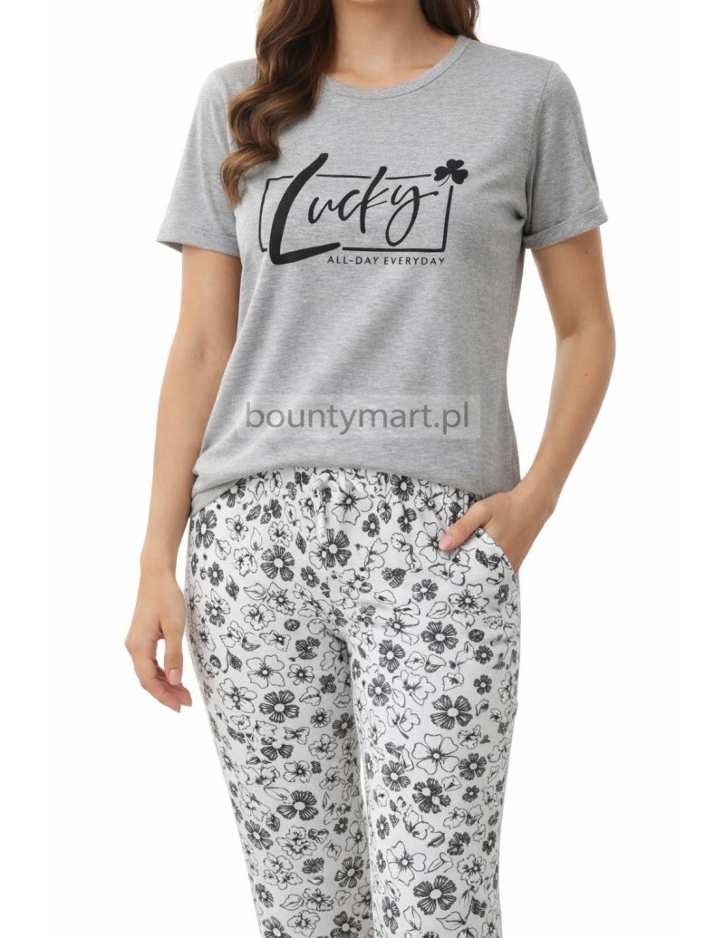 Piżama damska bawełniana 3/4 z nadrukiem L-3XL