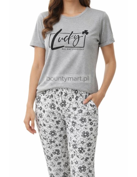 Piżama damska bawełniana 3/4 z nadrukiem L-3XL