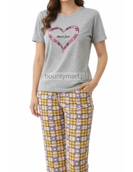 Piżama damska bawełniana 3/4 z nadrukiem L-3XL